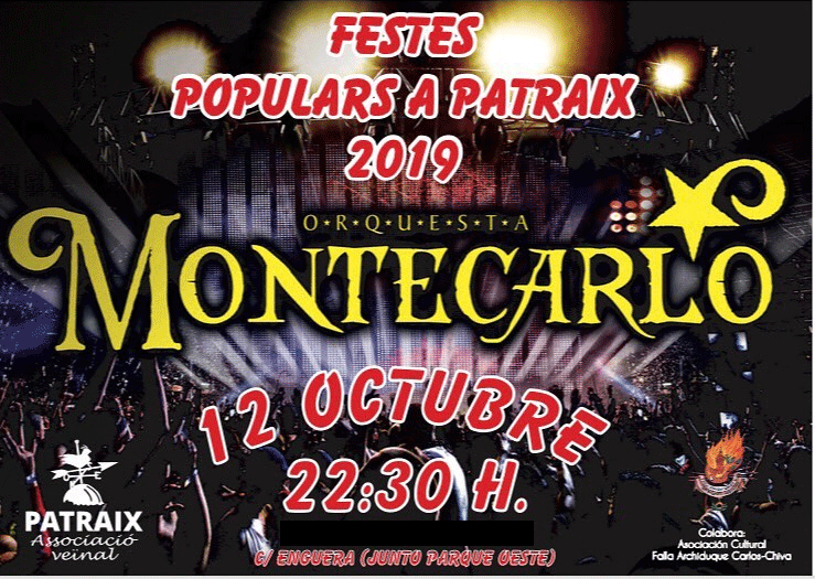 Castells inflables, minimascletá, circ i revetla de l’Orquestra Montecarlo, el dissabte en les Festes Populars de Patraix